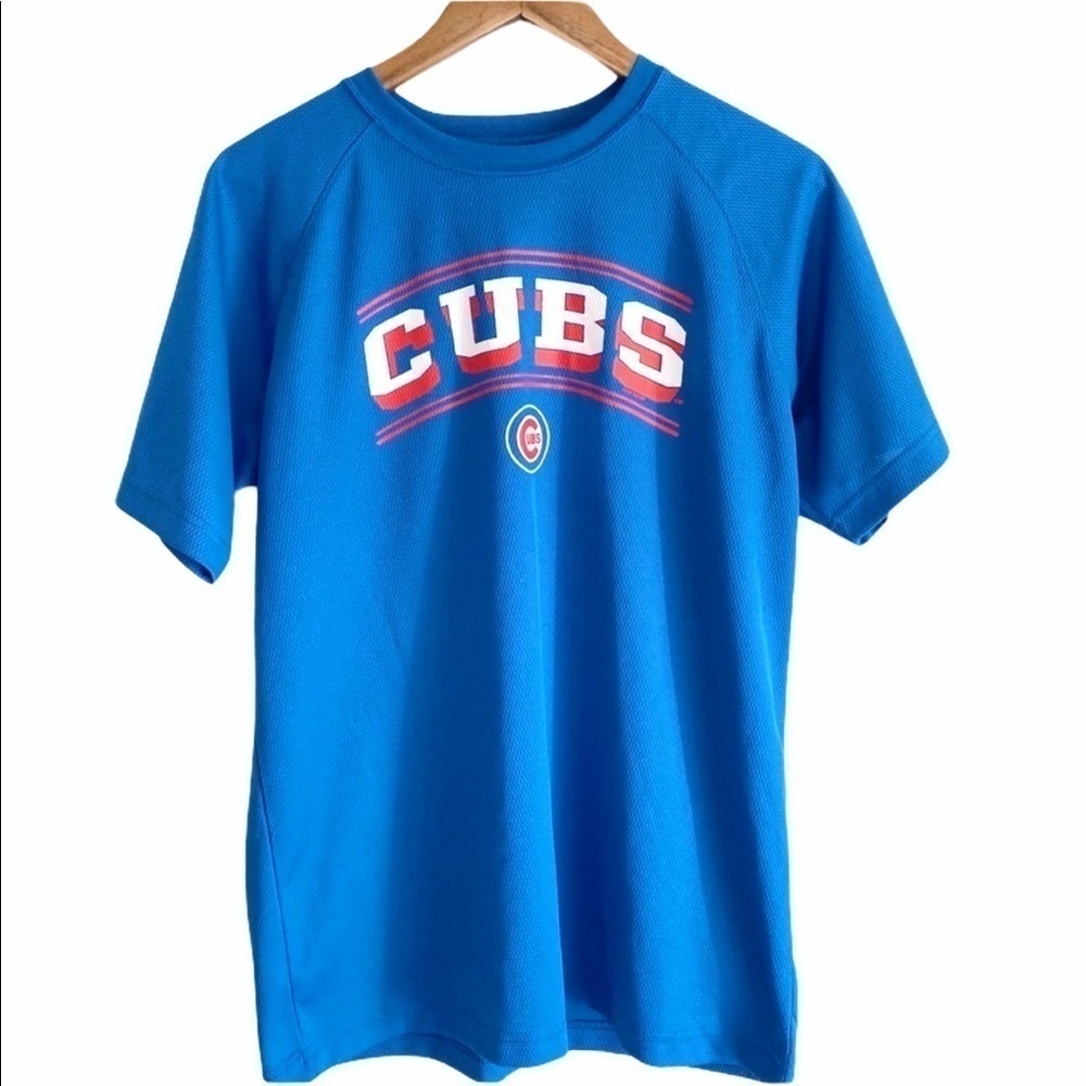 Chicago Cubs Baseball Spellout Boys XL Blue Shirt